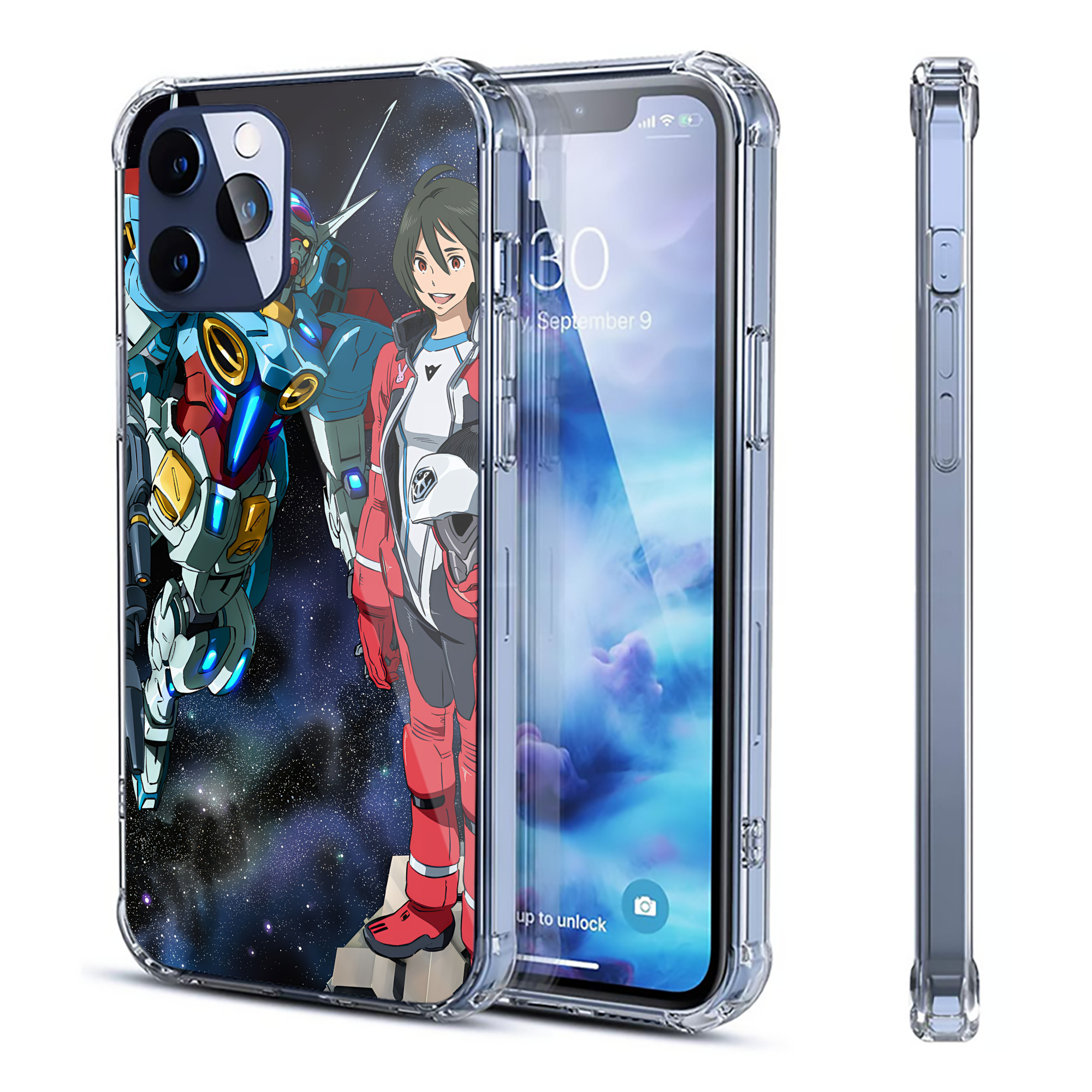 （画像用） 機動戦士ガンダム Mobile Suit Gundam 【iPhone 12シリーズ対応】透明スマホケース（クリアソフトケース）